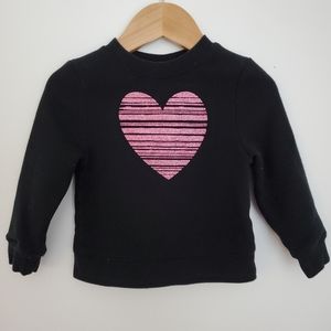 Baby Black Heart Sweater Size 18M